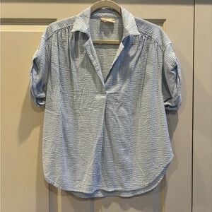 NATION Ltd blue pinstripe blouse size Small made in Italy